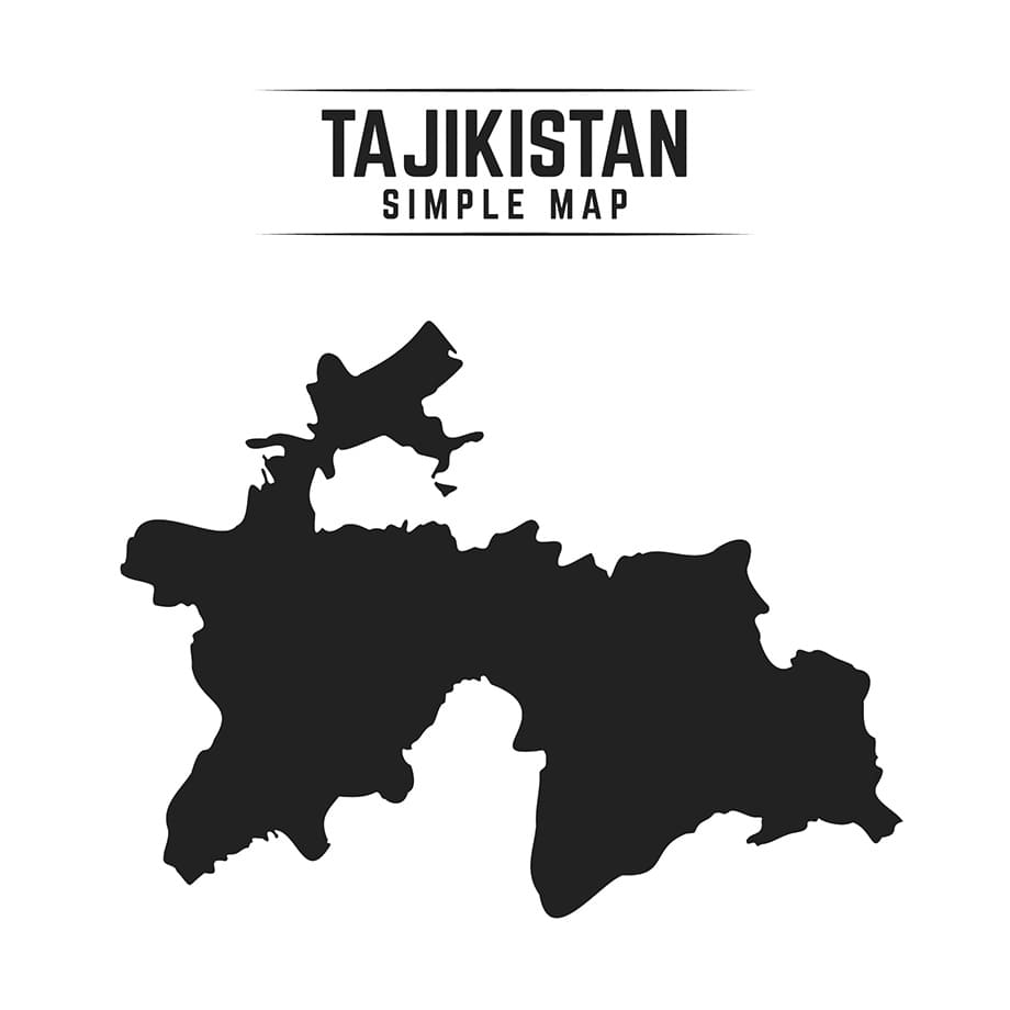 Printable Tajikistan Map In Asia