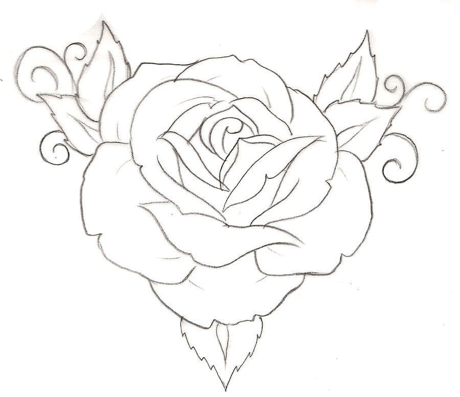 Printable Tattoo Stencil Rose
