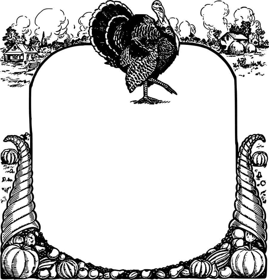 Printable Thanksgiving Border Black And White