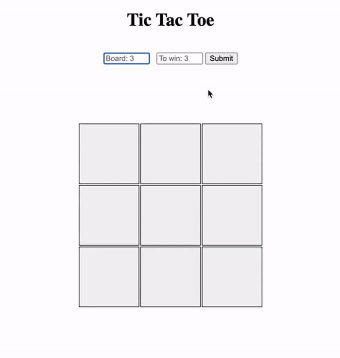 Printable Tic Tac Toe Game Code