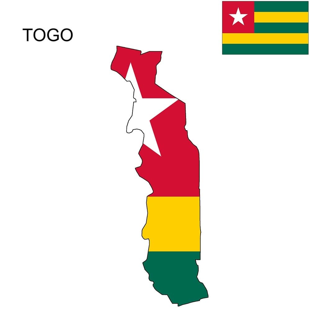 Printable Togo Map Flag
