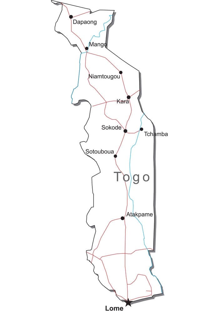 Printable Togo On The Map