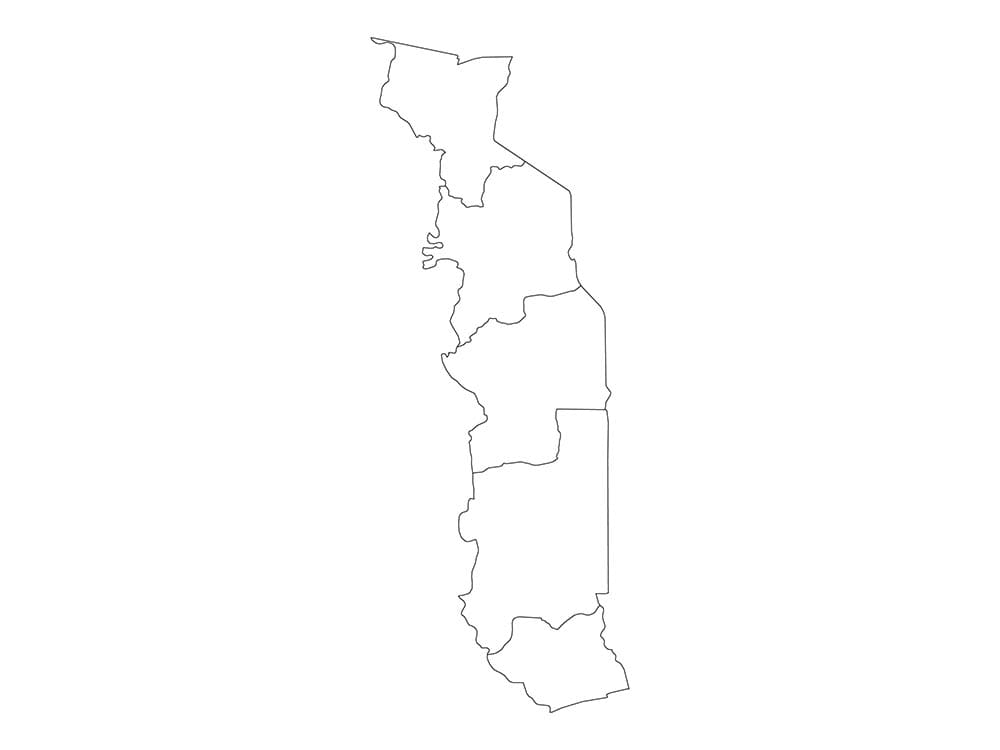 Printable Togo Physical Map