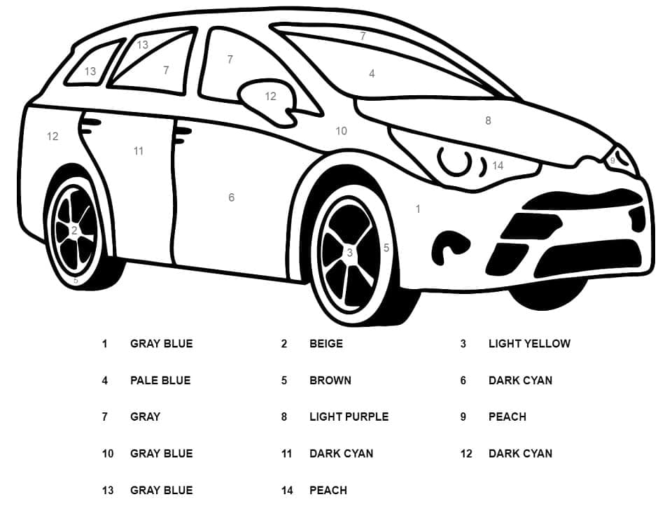 Printable Toyota Paint by Number