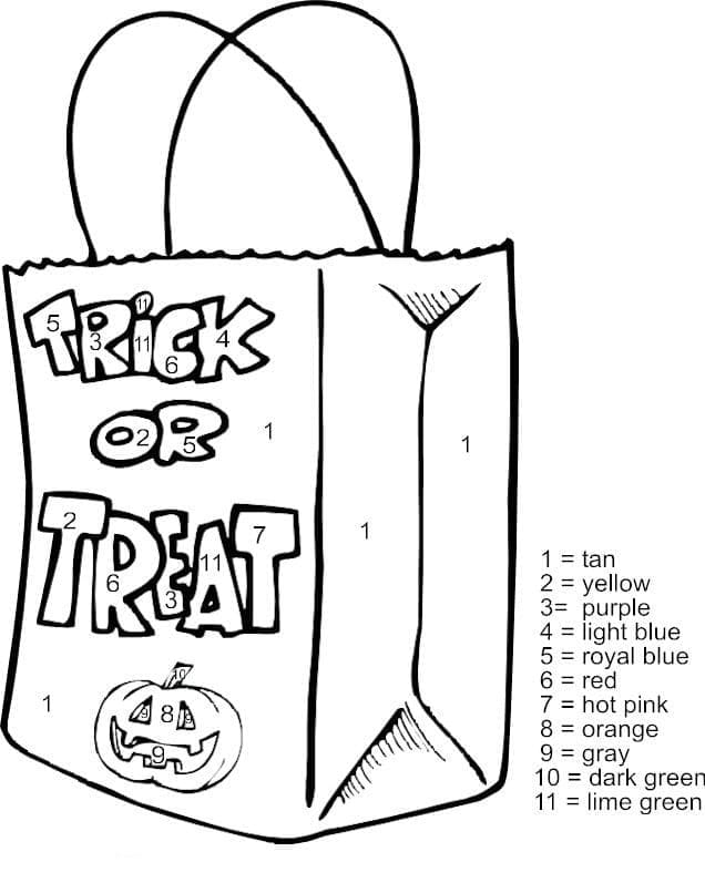 Printable Trick or Treat Paint by Number