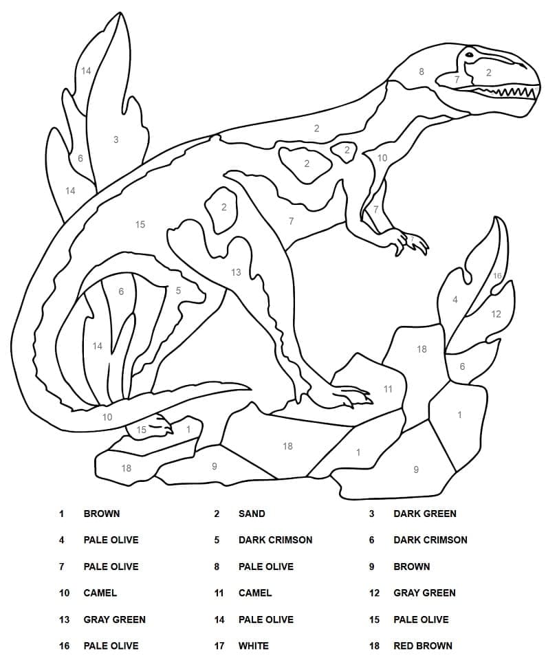 Printable Tyrannosaurus Paint by Number