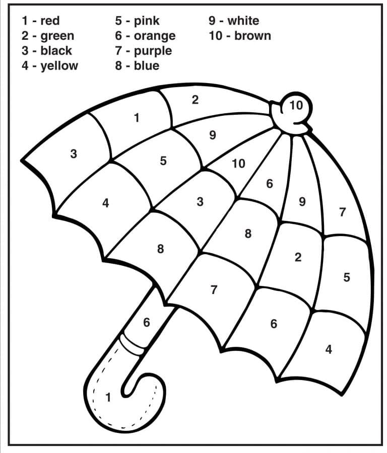 Printable Umbrella Paint By Number