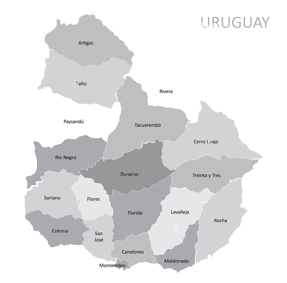 Printable Uruguay Provinces Map