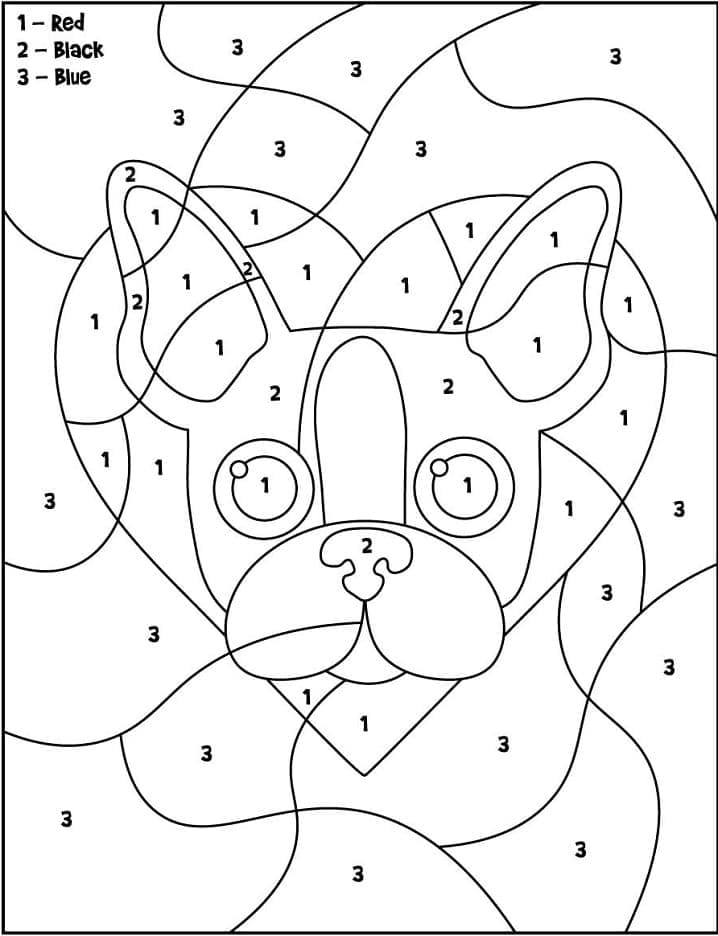 Printable Valentine Puppy Paint by Number