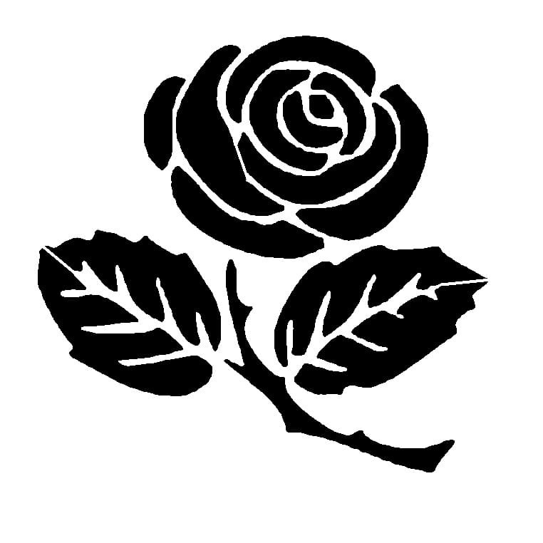 Printable Vintage Rose Stencil