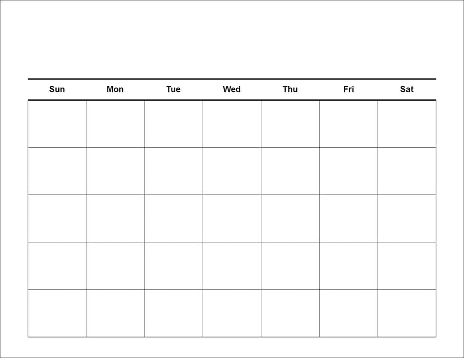 Printable Weekly Calendar Grid