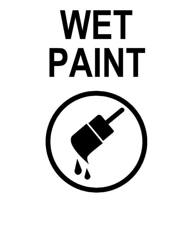 Printable Wet Paint Sign Template
