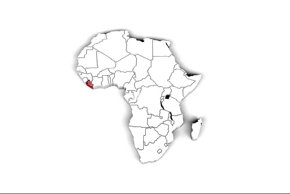 Printale Liberia On The Map Of Africa