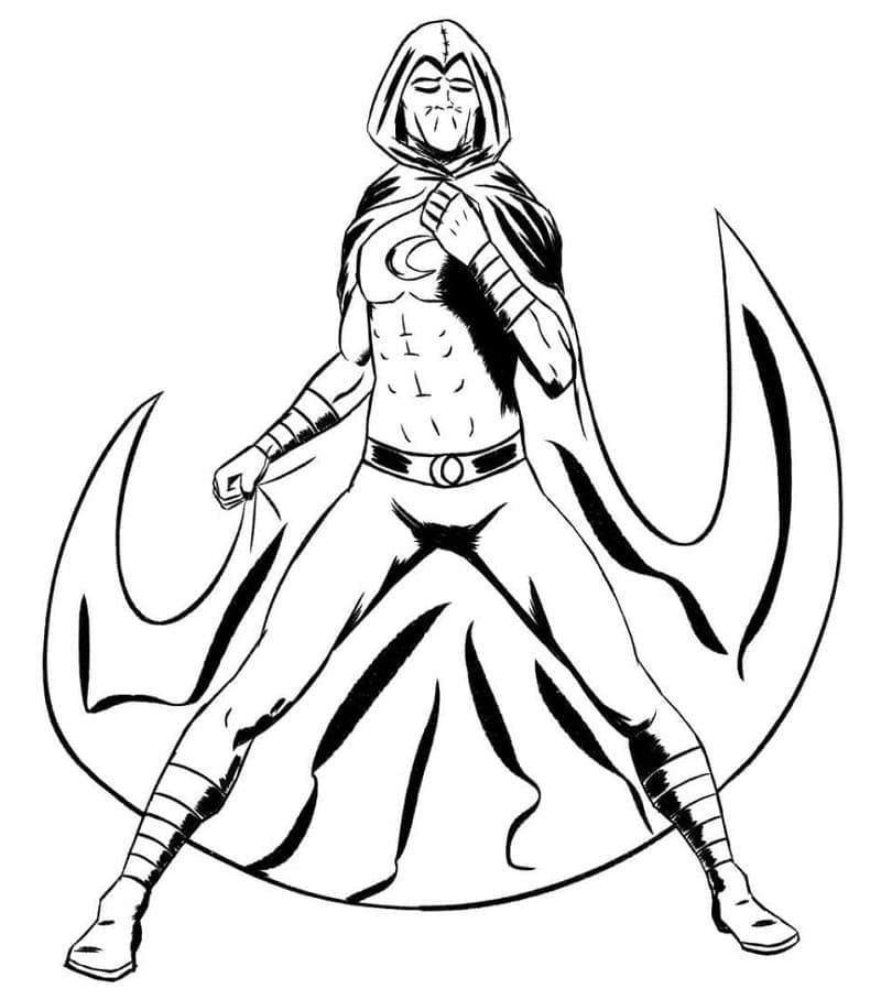 Animated Moon Knight coloring page