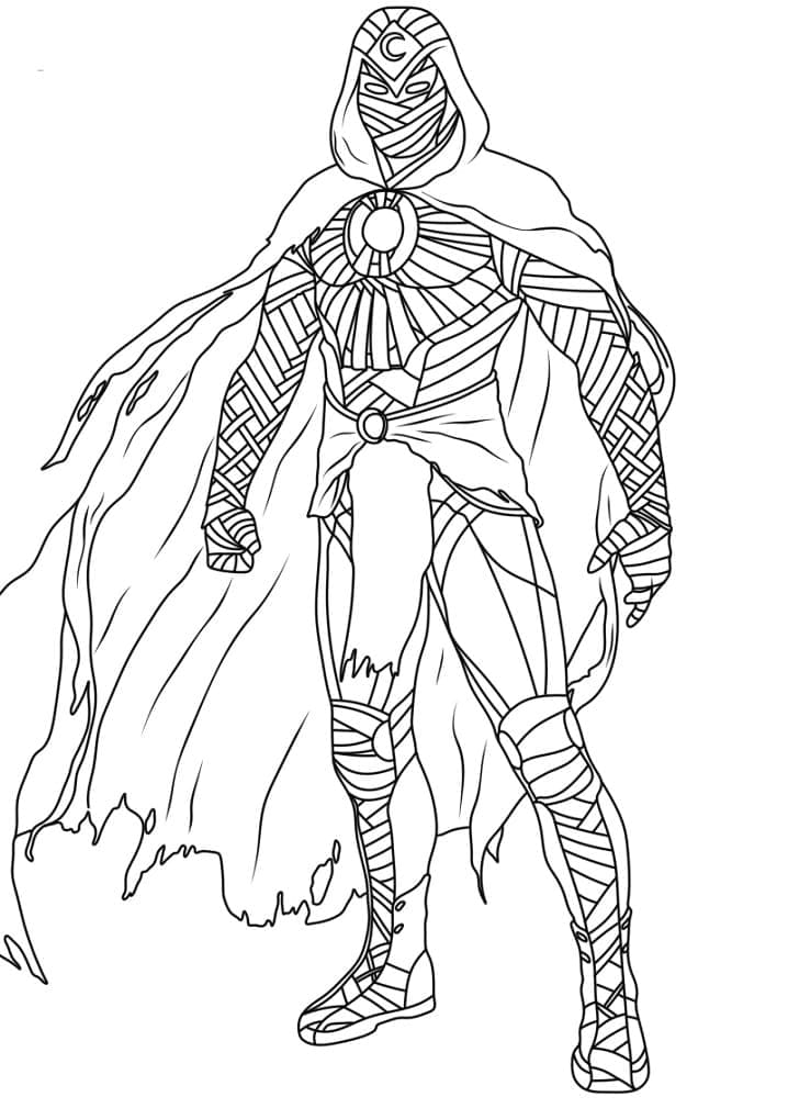 Awesome Moon Knight coloring page