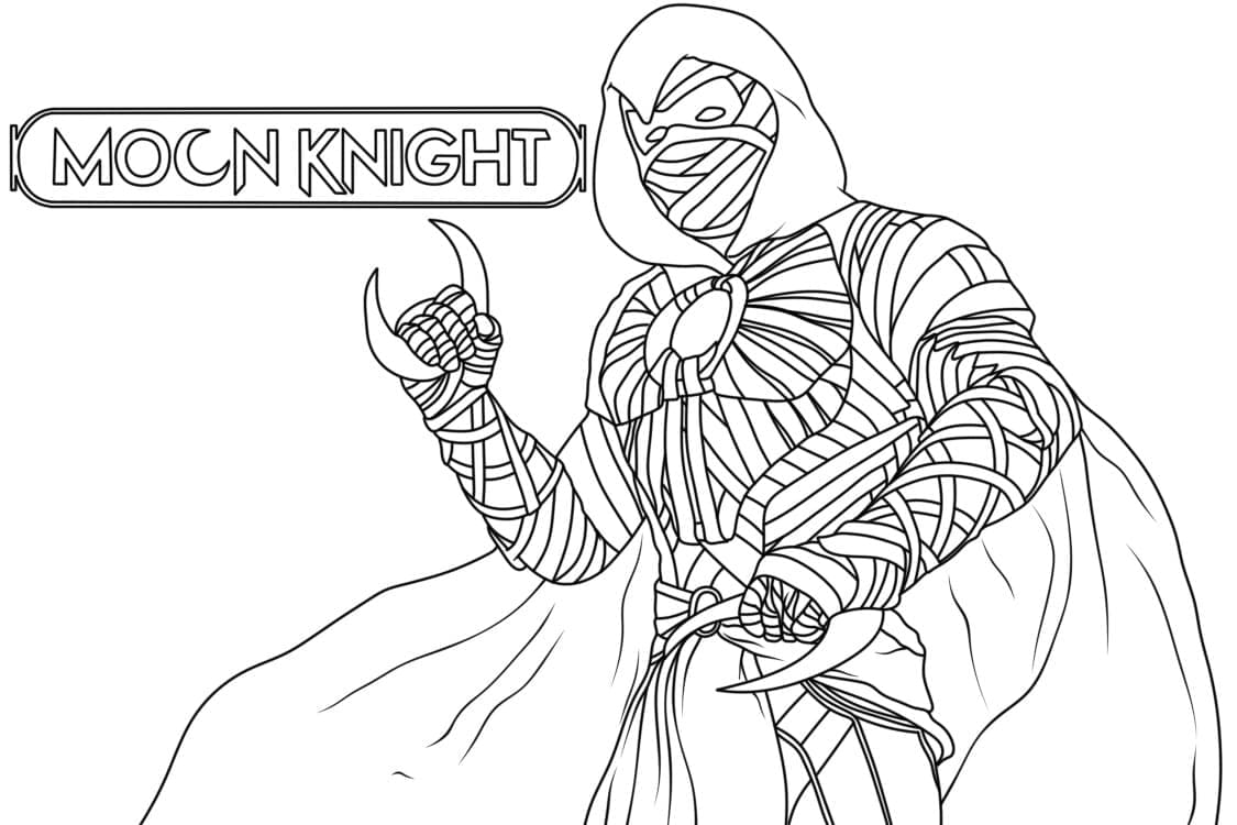 Cool Moon Knight coloring page