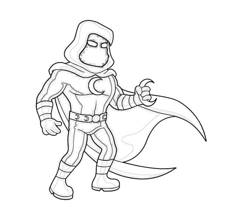 Cute Moon Knight coloring page