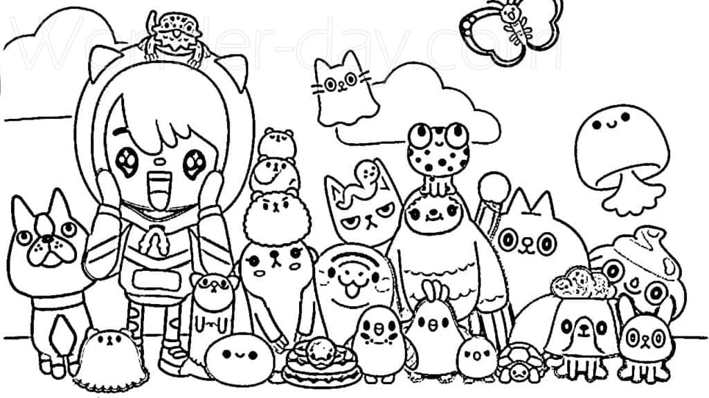Cute Toca Life World coloring page