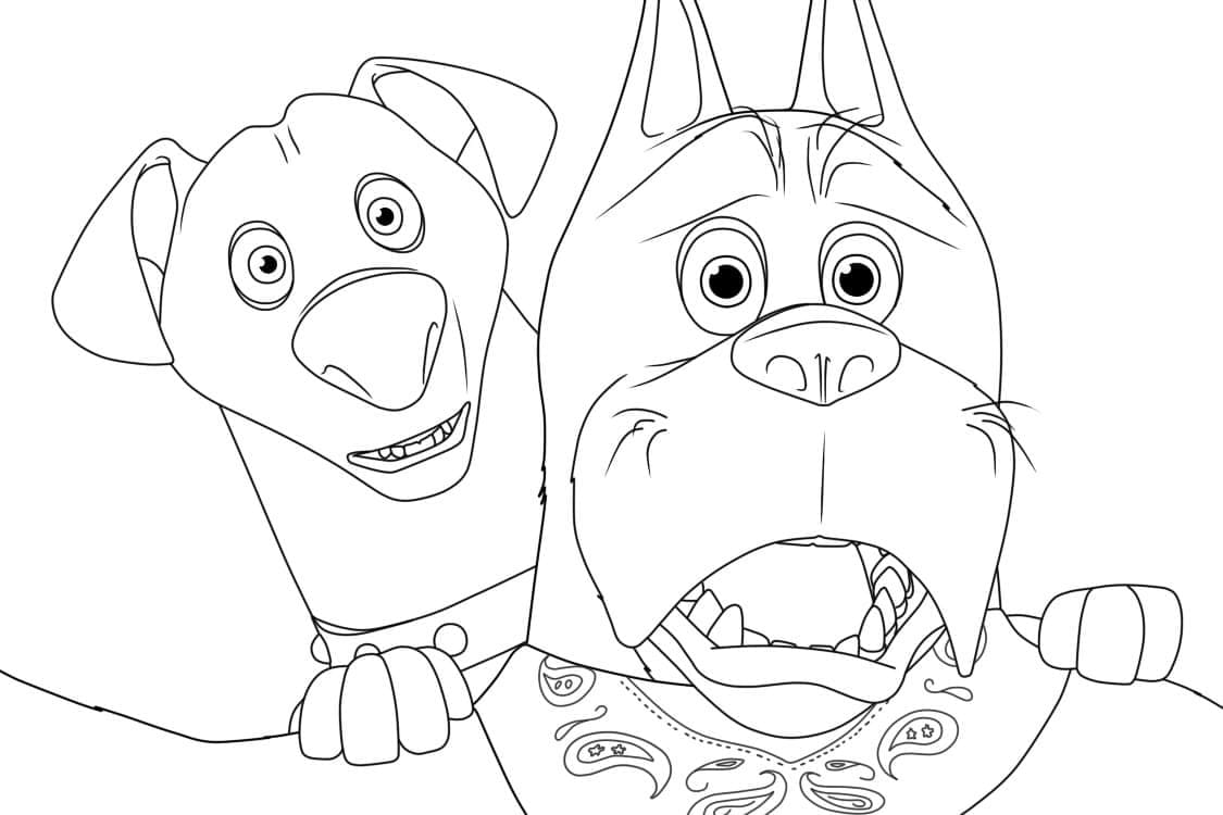 Funny Krypto and Ace coloring page