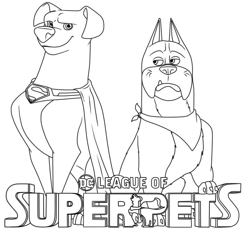Krypto and Ace coloring page