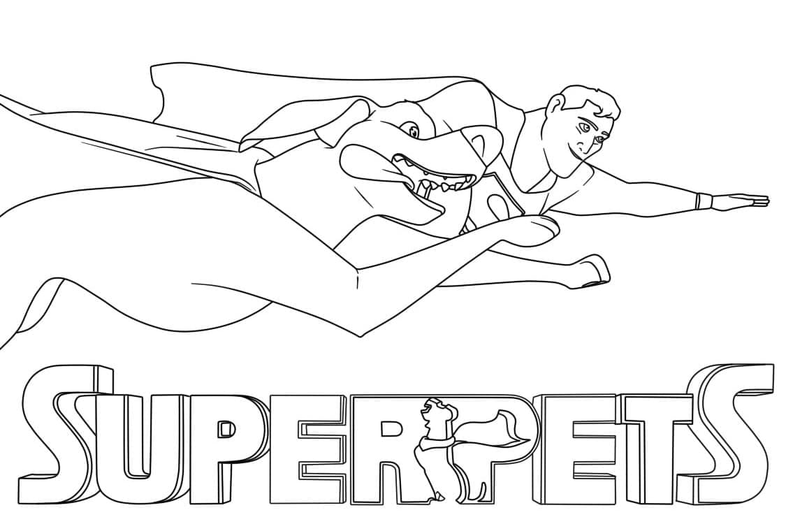 Krypto and Superman coloring page