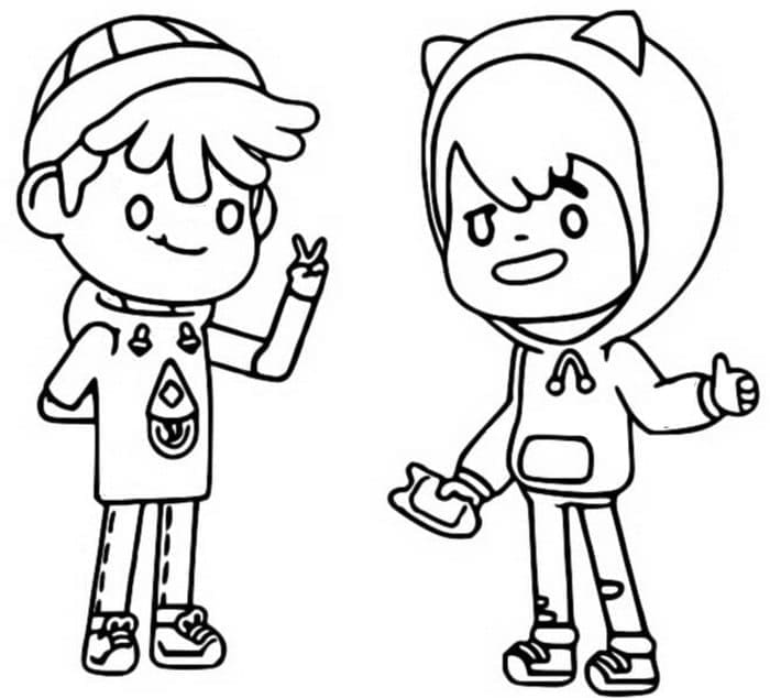 Leon and Zeke Toca Life World coloring page