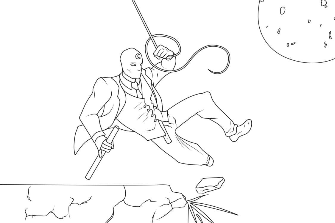 Moon Knight Action coloring page