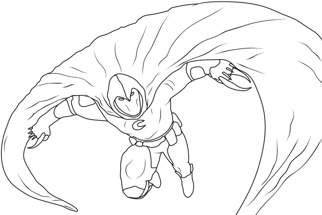 Moon Knight Fight coloring page