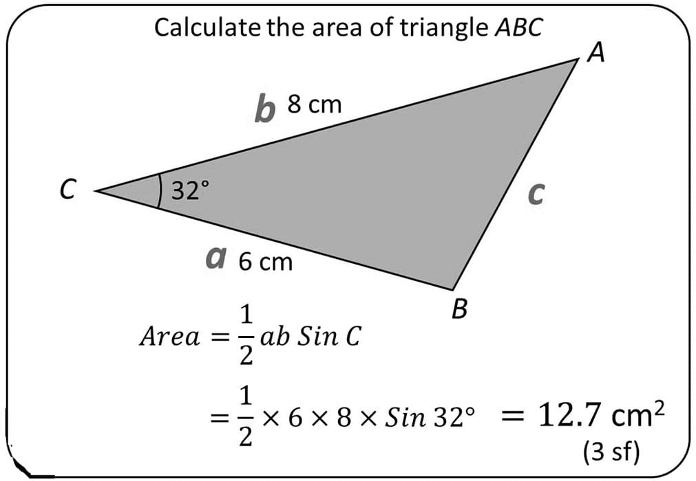 Printable Area Of A Triangle Law Of Sines