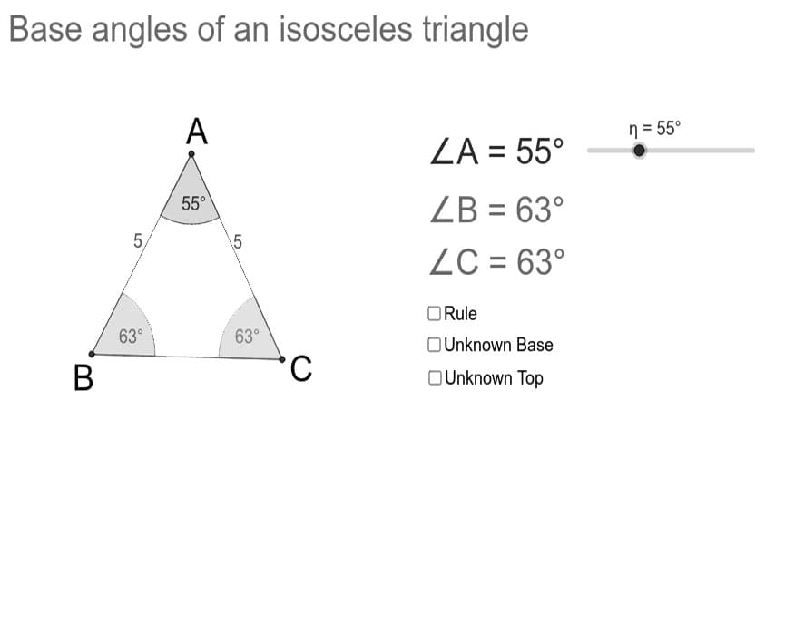 Printable Base Angles Of An Isosceles Triangle