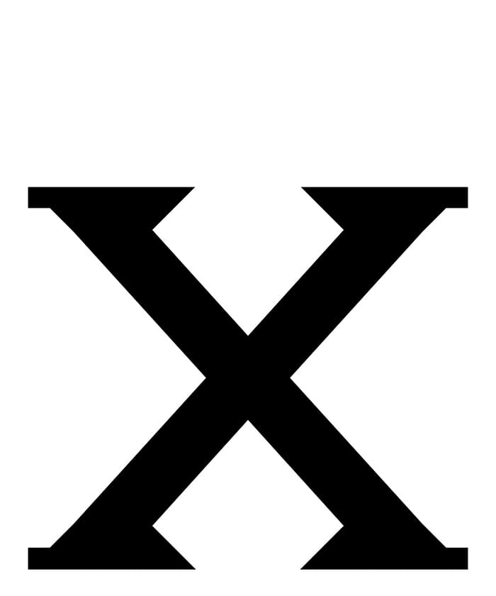 Printable Capital Cursive Letter X