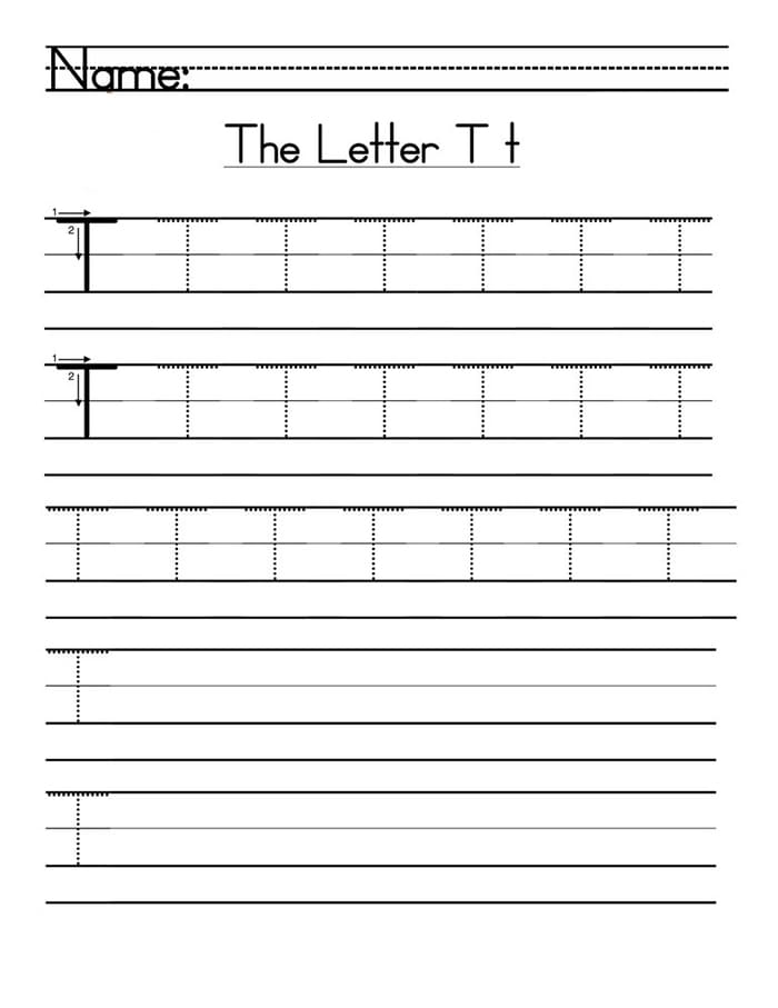 Printable Capital Letter T In Cursive Writing