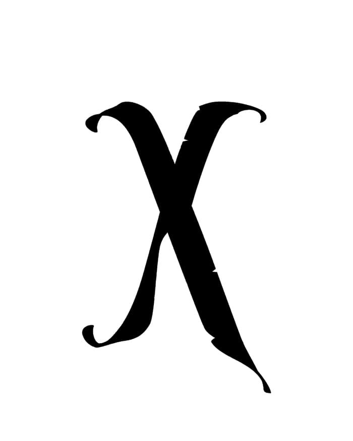 Printable Capital Letter X In Cursive