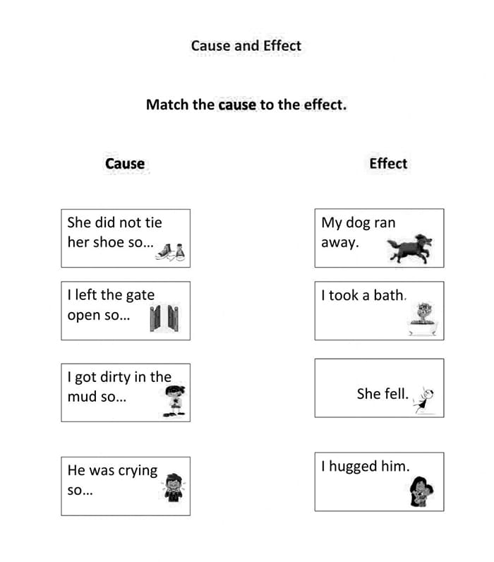 Printable Cause And Effect Interactive Worksheet