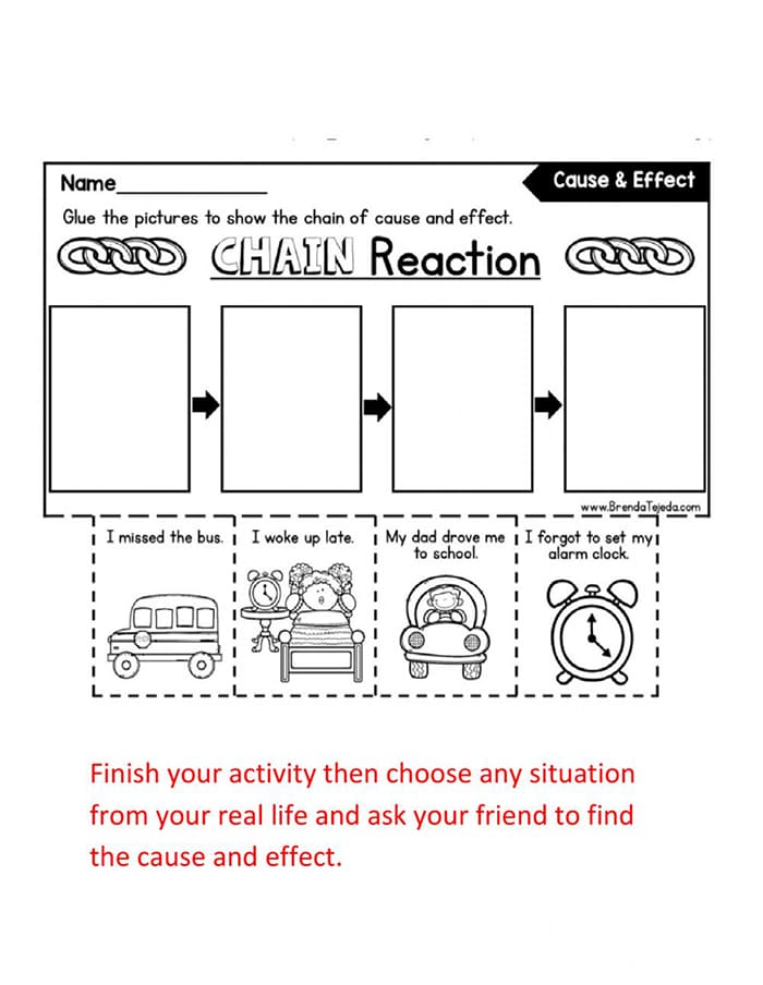 Printable Cause And Effect Worksheet Free