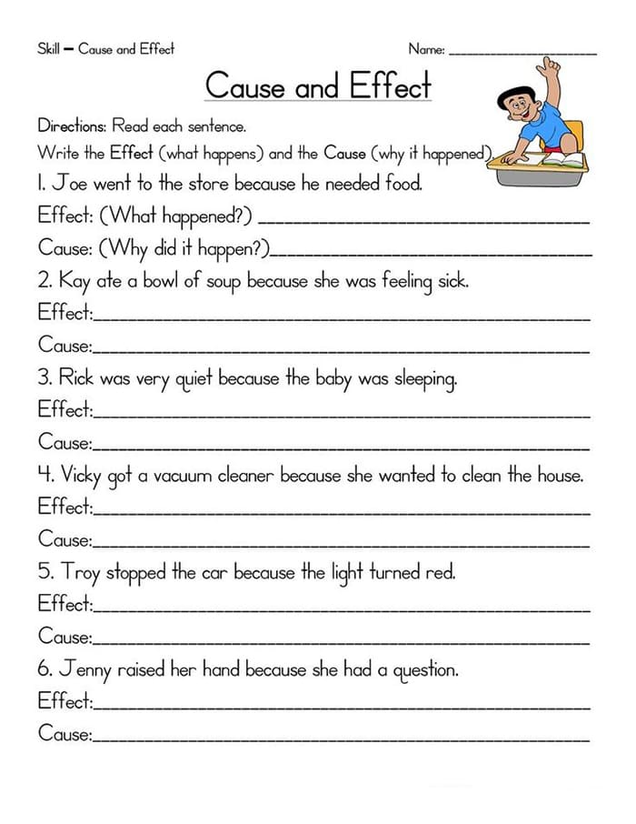 Printable Cause And Effect Worksheets 3rd Grade