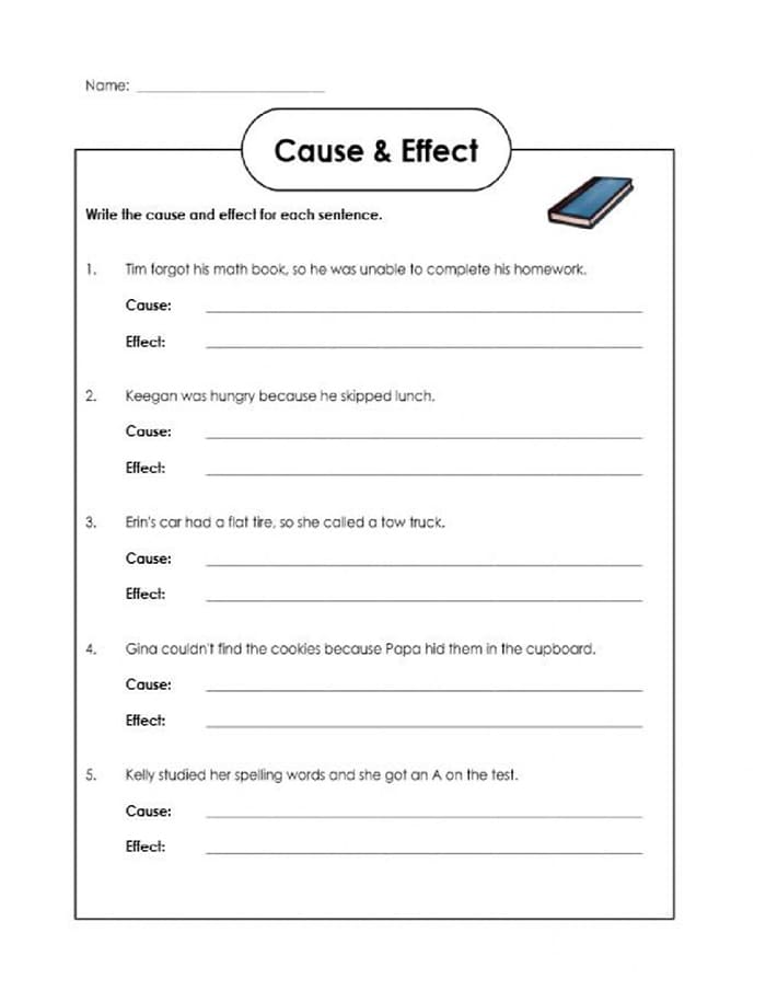 Printable Cause and Effect Worksheet