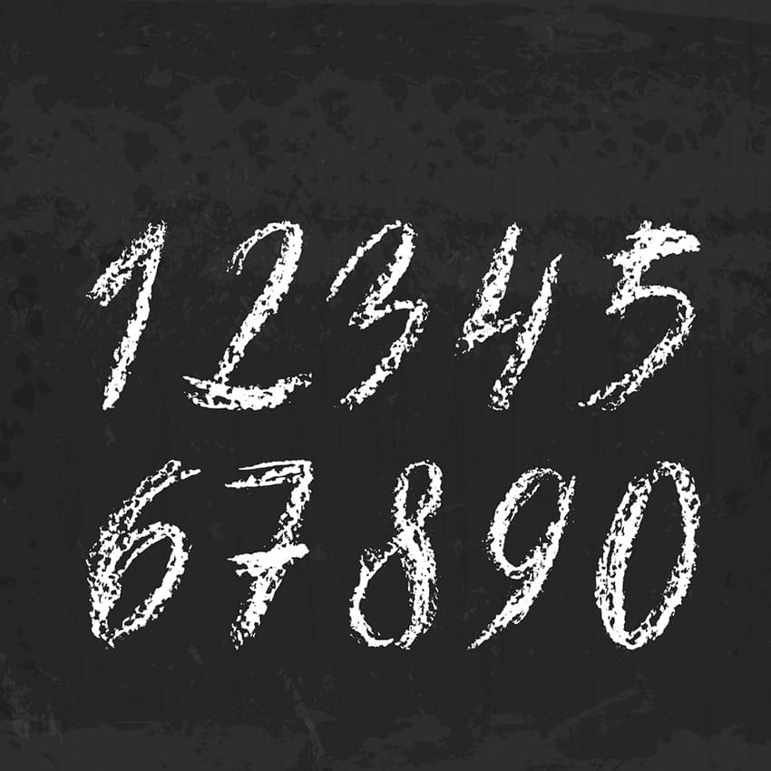 Printable Chalkboard Numbers Font