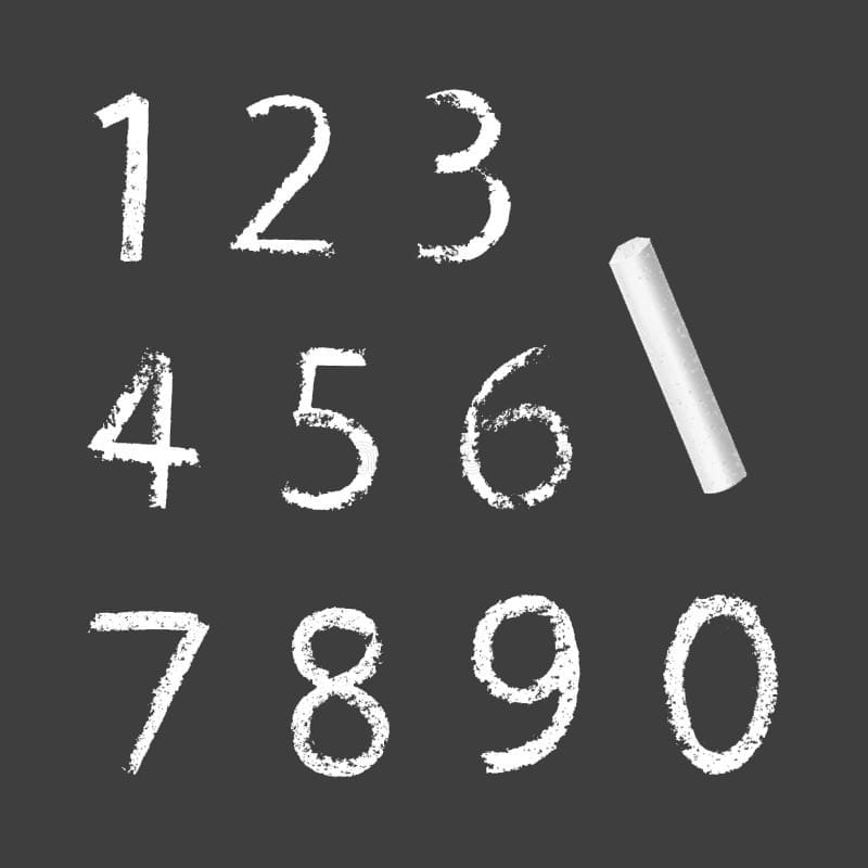 Printable Chalkboard Writing Numbers