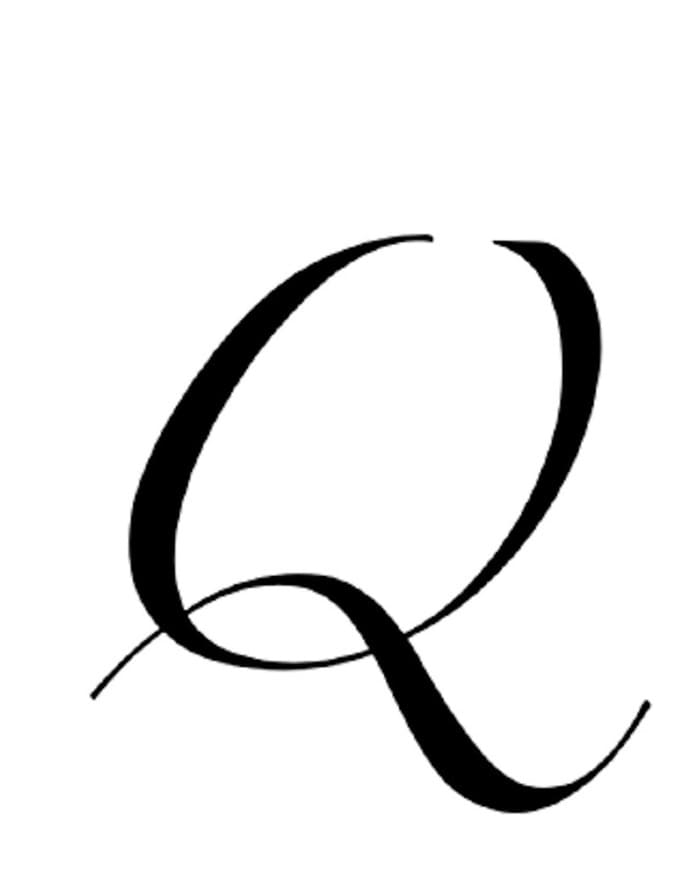 Printable Cursive Big Letter Q