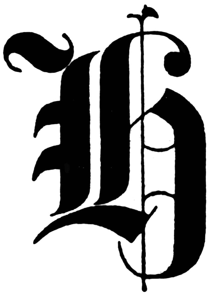 Printable Cursive H Logo