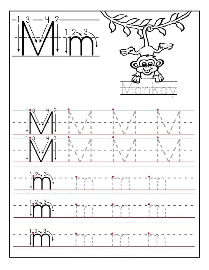 Printable Cursive Handwriting Letter M