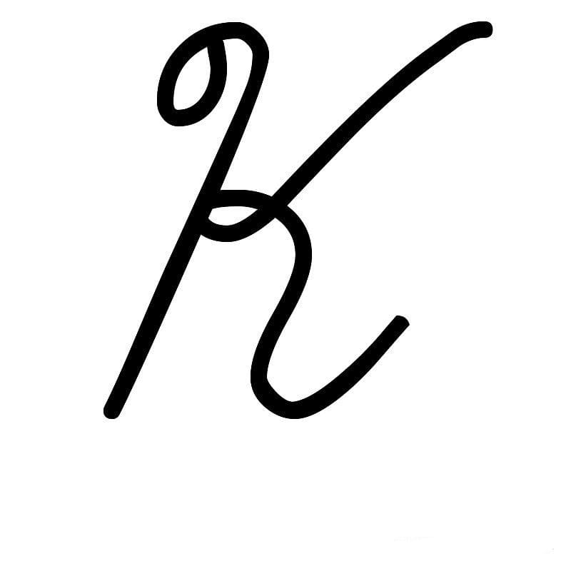 Printable Cursive K Capital Letter