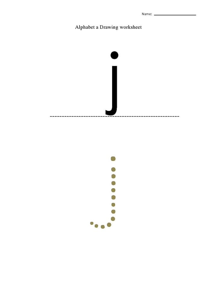 Printable Cursive Letter Small J