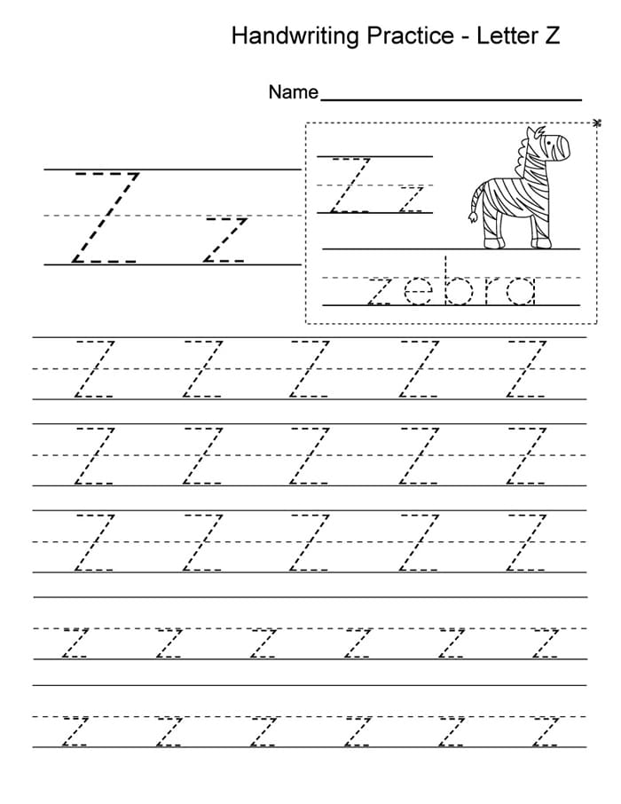 Printable Cursive Letter Z Practice