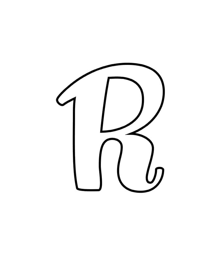 Printable Cursive R Bubble Letter