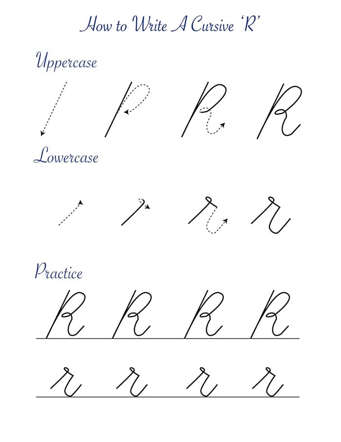 Printable Cursive Writing Capital Letter R