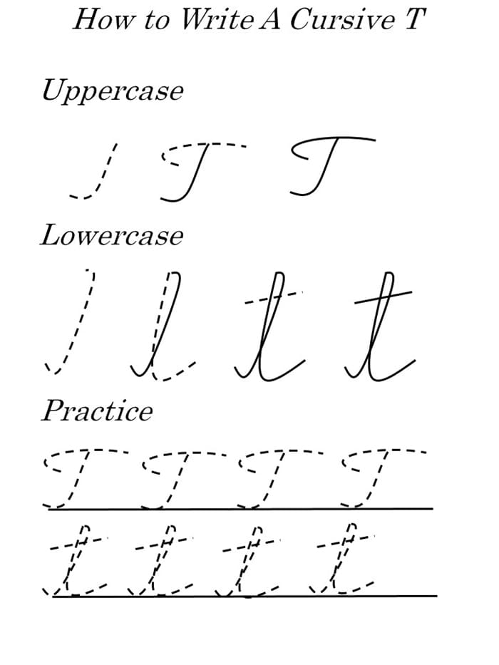 Printable Cursive Writing Capital Letter T