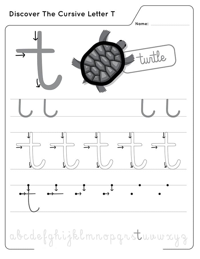 Printable Cursive Writing For Letter T