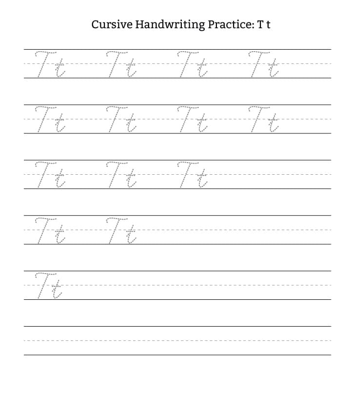 Printable Cursive Writing T Letter